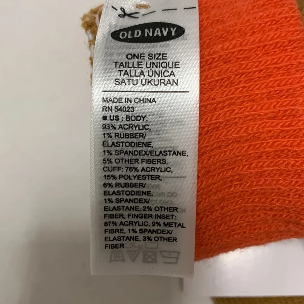 OLD NAVY NWT Text-friendly Tan and Orange Gloves O/S